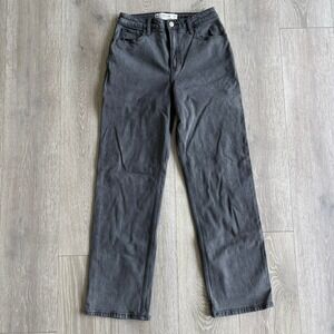 Hollister Low-Rise Relaxed Straight Jeans W27 4R Washed Grey Denim
